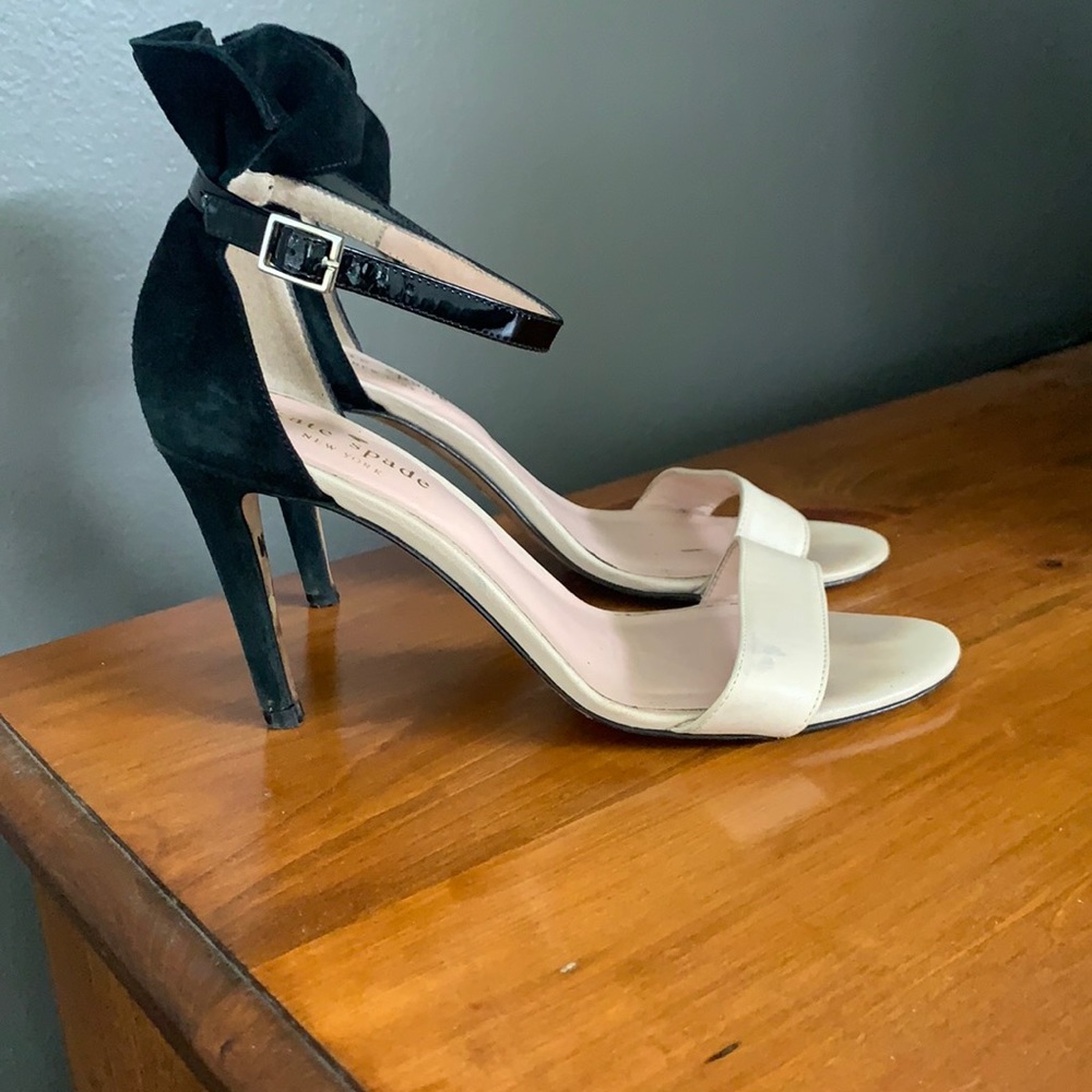 Kate spade heels leather toe, suede heel 2.25in